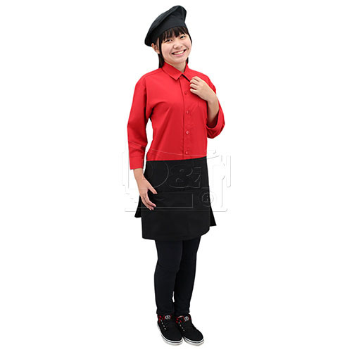 BOF012基本款紅色素面襯衫(襯衫領)  |商品總覽|襯衫/工作服|襯衫. 工作服